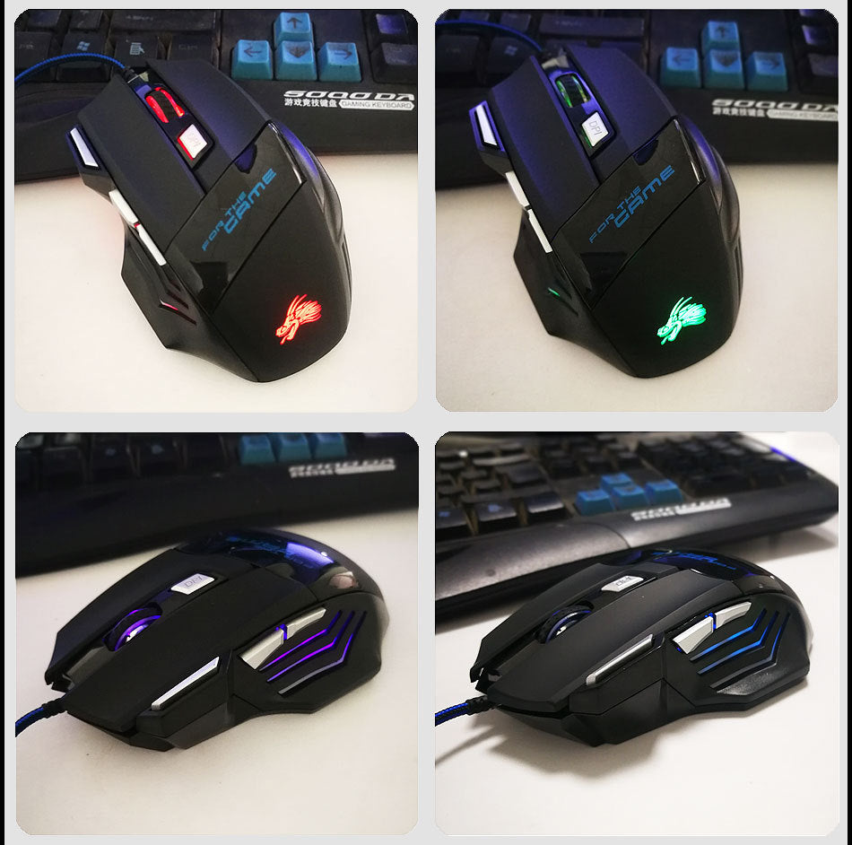 Mouse Gaming USB con 7 Botones y Luz RGB | 2500 DPI y 4 Niveles de Sensibilidad