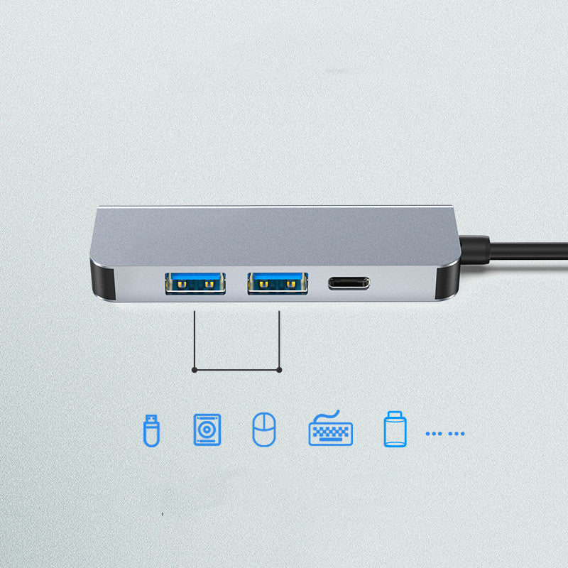 Estación de Acoplamiento Tipo-C con Hub USB 4 en 1, Carga Rápida PD y 4K