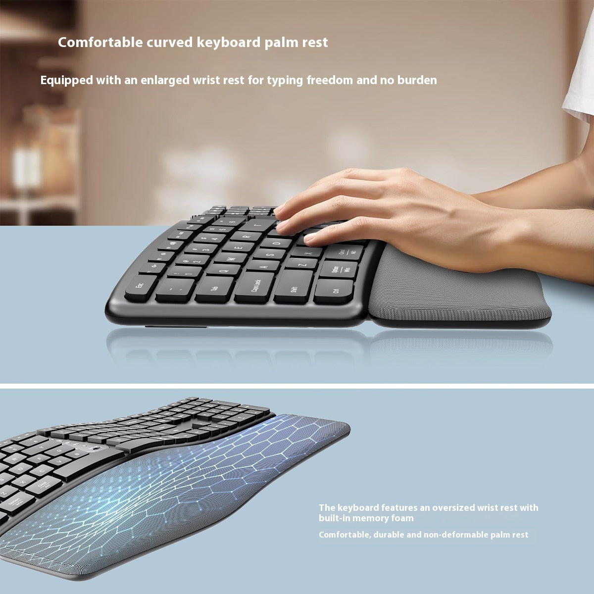 Kit Teclado y Mouse Bluetooth Ergonómico | Inalámbrico, Recargable y Silencioso