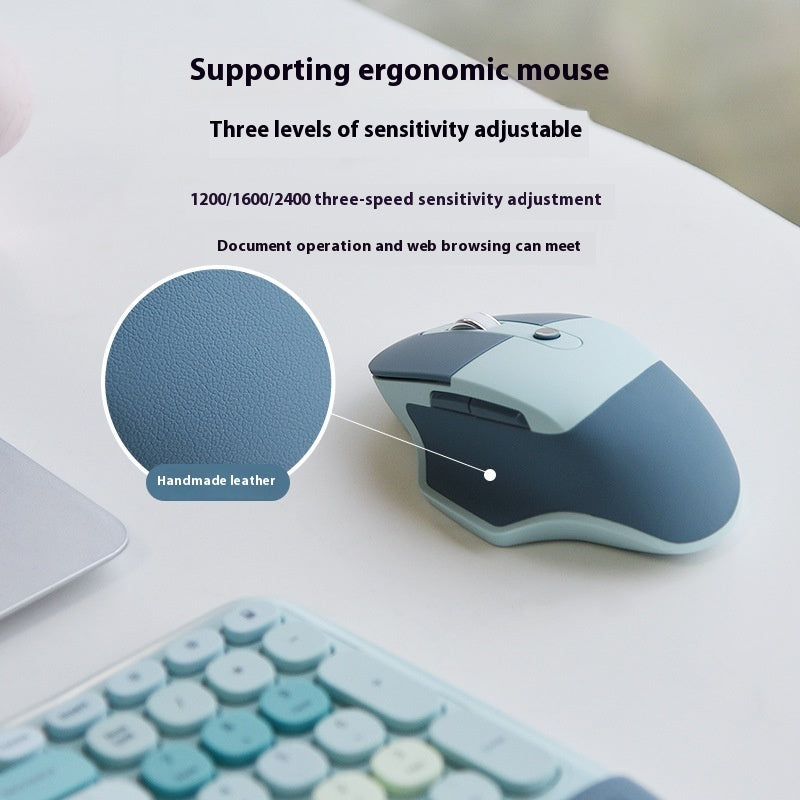 Set Teclado y Mouse Inalámbrico Ergonómico | Bluetooth, Recargable y Silencioso con Reposamuñecas